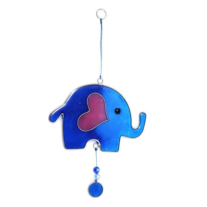 Suncatcher Eleph With Heart Assorted Colours for wholesale by Shared Earth
