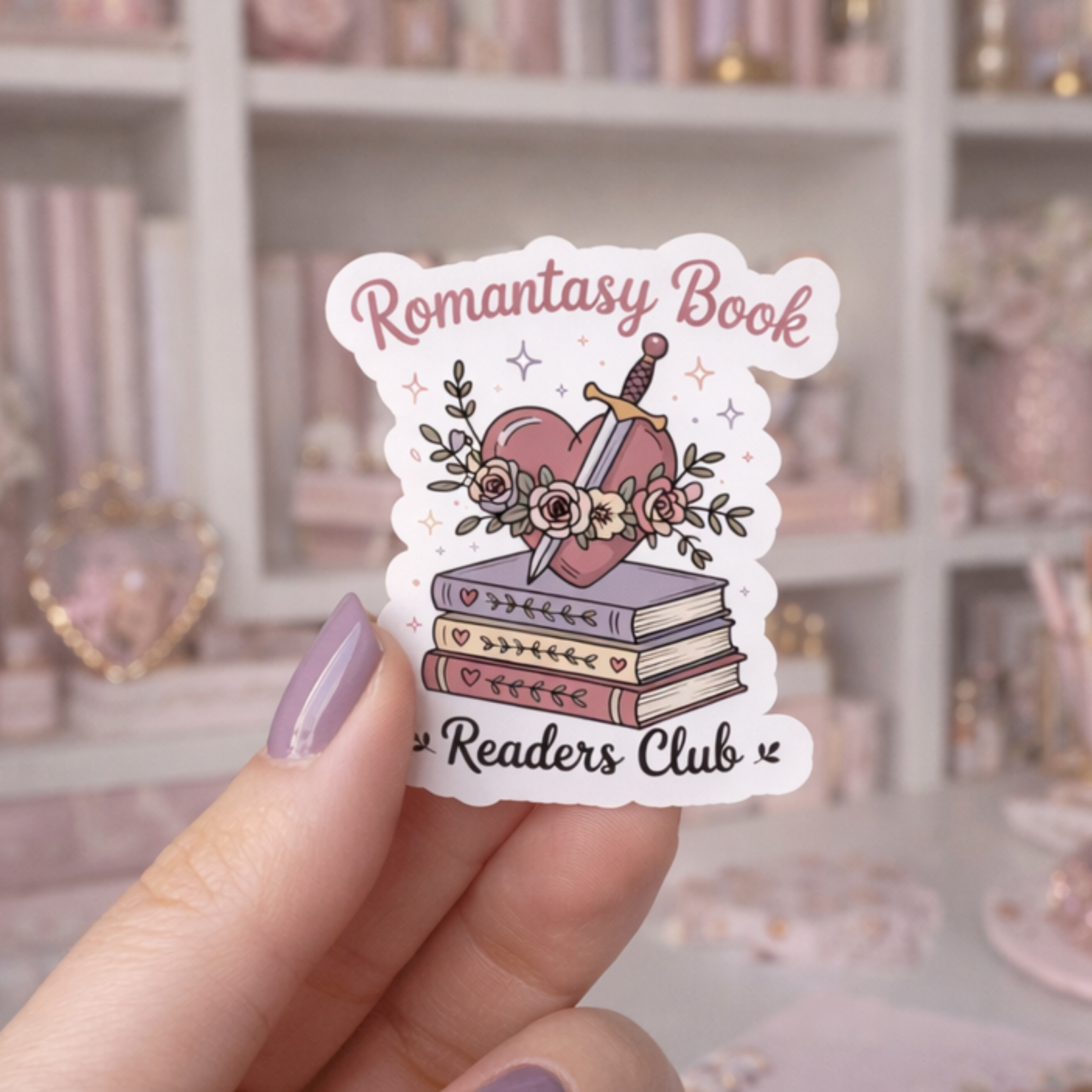 Auburn Row Design - Wholesale Sticker - Romantasy Reader Die Cut Sticker 0