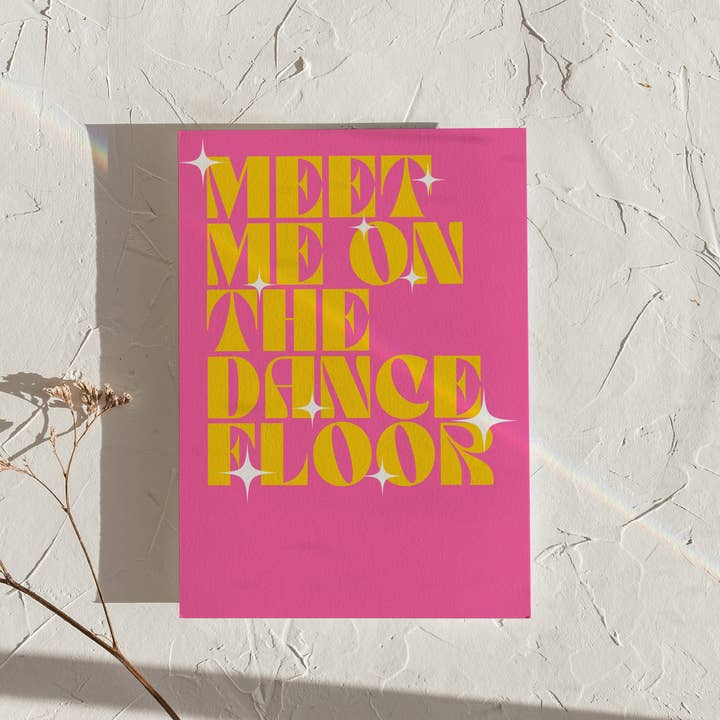 Estampa retrô rosa Meet Me On The Dance Floor por atacado de LXR CREATE