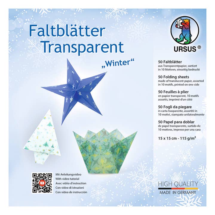 Transparent Folding Sheets "Winter" for wholesale by URSUS® / Buntpapierfabrik Ludwig Bähr GmbH & Co. KG