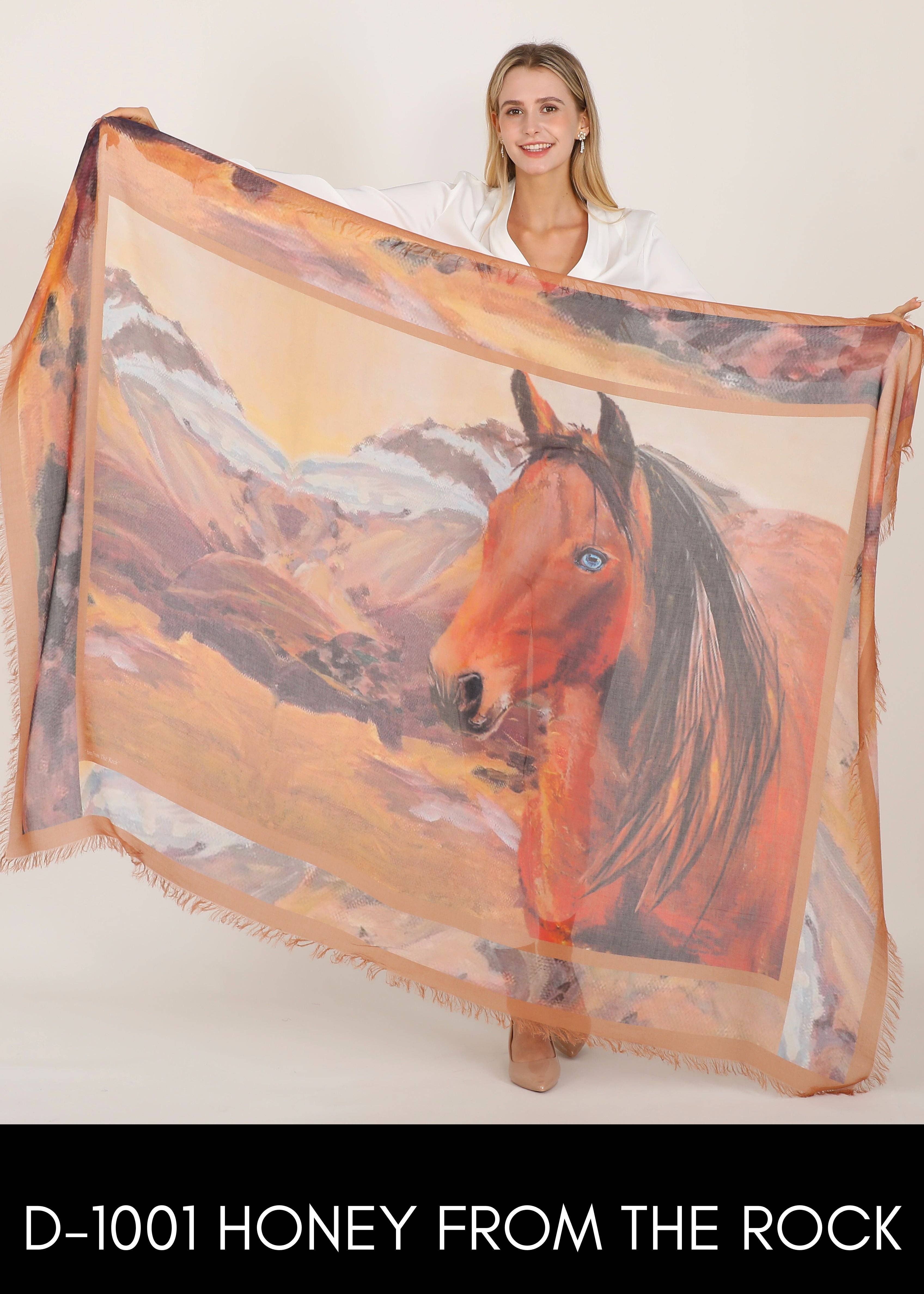 Love's Pure Light Scarves - Wholesale Scarf - Women's - D-1001 HONEY FROM THE ROCK- CARMEL HORSE0