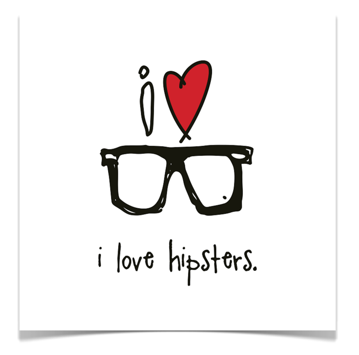 REMOVED BRAND - Wholesale Art Print - Kids & Baby - 8 x 8 I Love Hipsters Print0