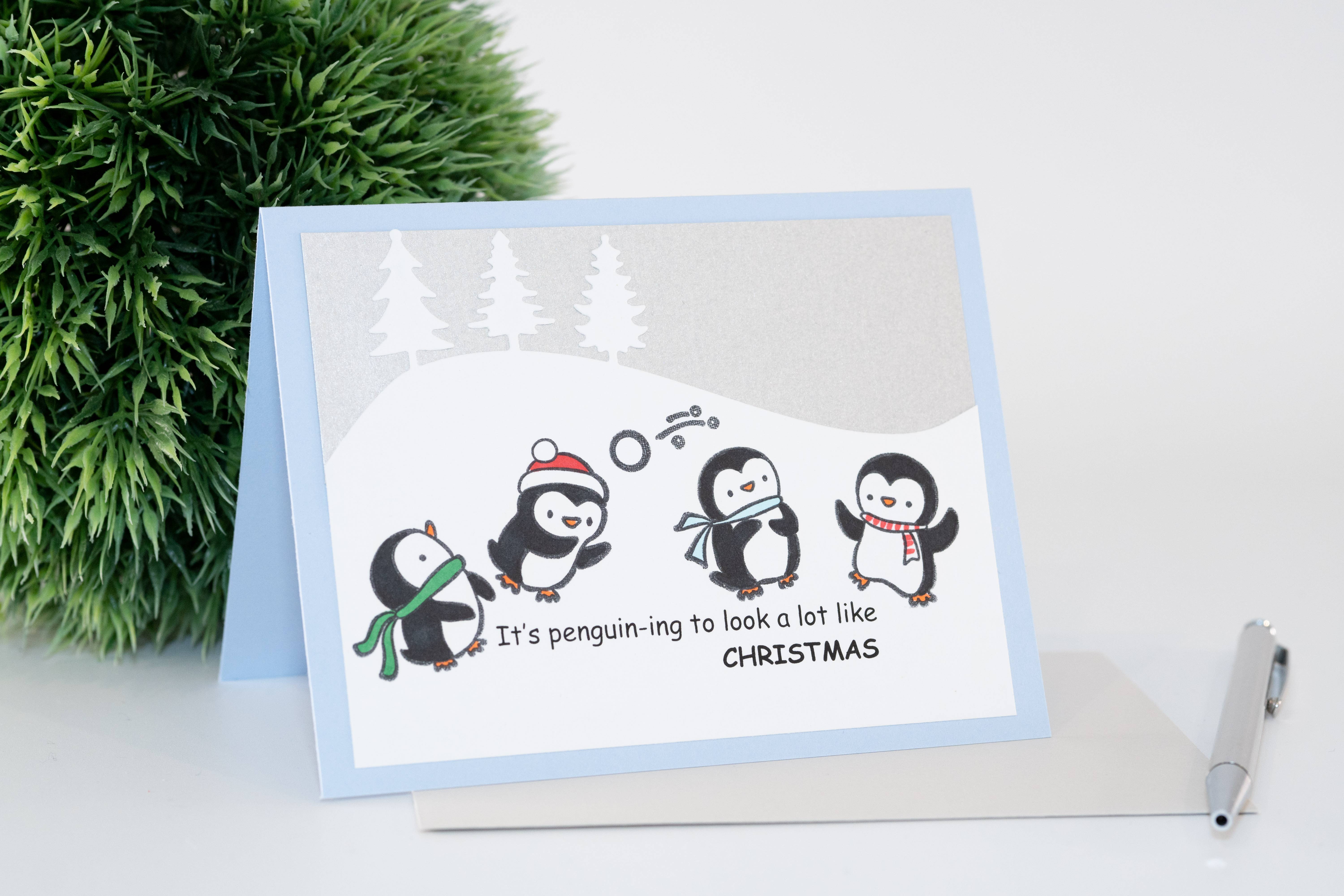 Andoria Paper - Wholesale Christmas Card - Christmas Penguins Card1