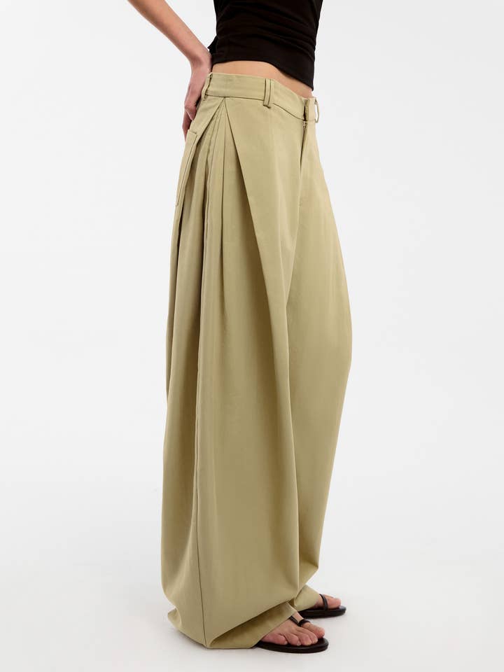 Wide-Leg Tapered Tailored Trousers for wholesale by CUBIC