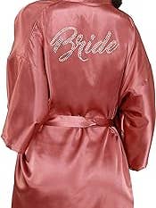 LA Merchandise - Wholesale Robe - Women's - La Merchandise LAB1800 Women's Satin Short Bridal Party Robe32