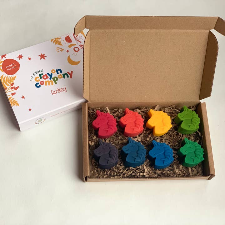 Unicorn Set of 8 Vegan Crayons for wholesale by The Natural Crayon Company