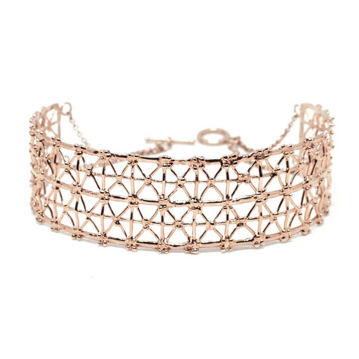 Gasometer-choker i rosaguldbelagt bronze for engroshandel hos Co.ro Jewels