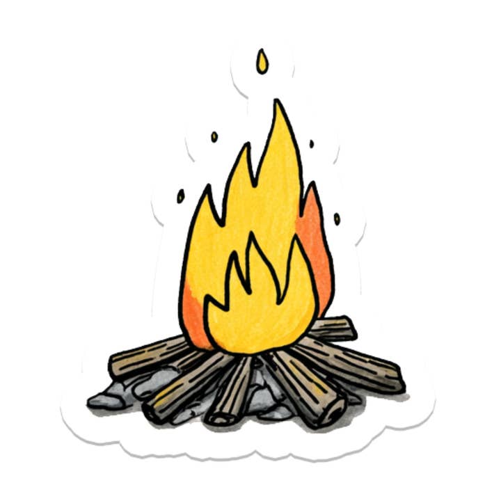 Lägereld | Natur | Vattentät klistermärke | 3,5" för wholesale av Rebel and Siren Stickers