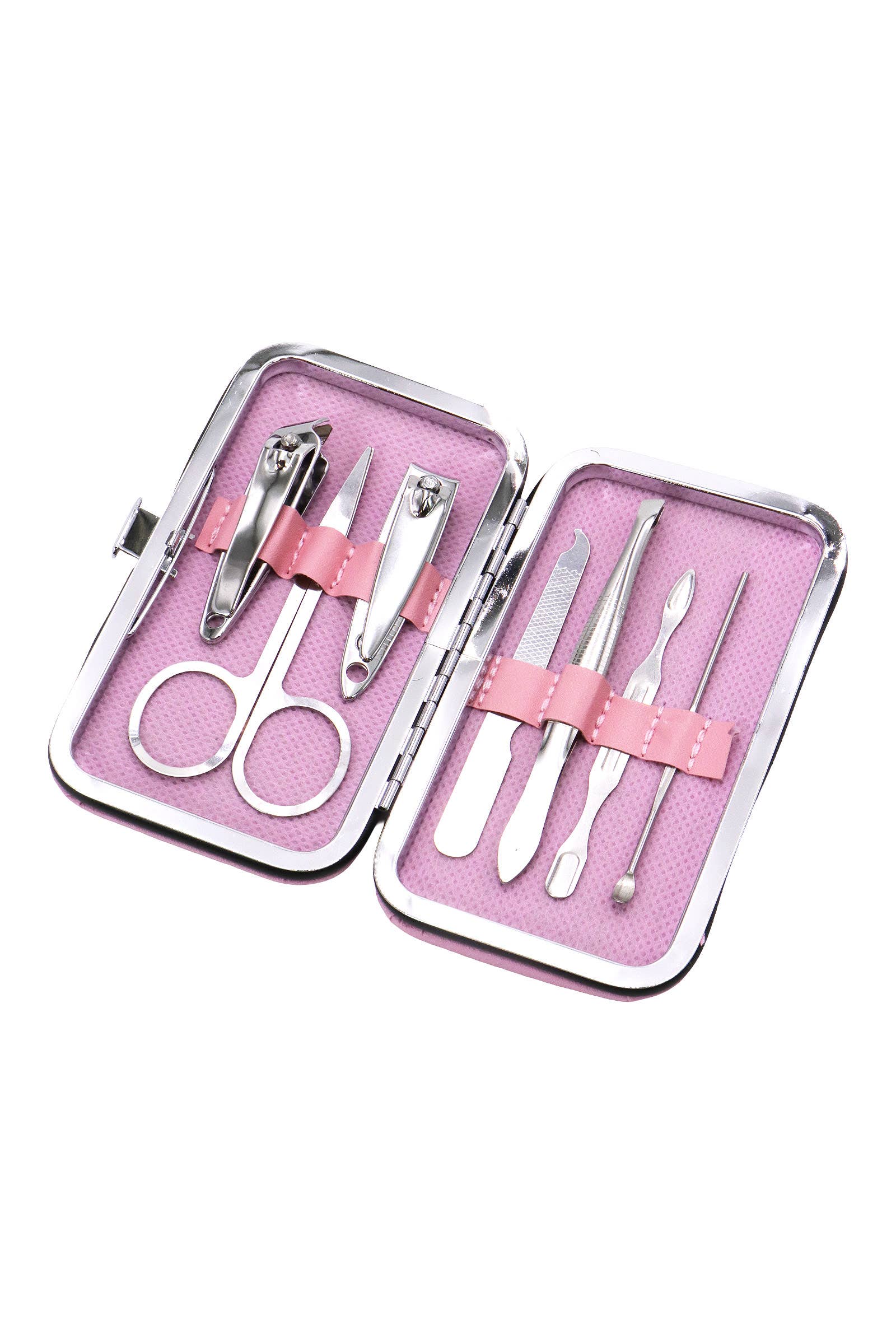 ASSORTI Set de 7 pièces d'outils de manucure professionnelle en acier inoxydable mat pastel en vente sur Faire7