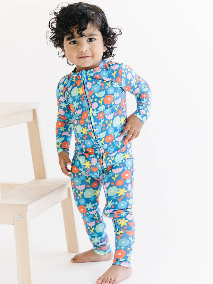 Sunshine Kids Co - Wholesale Sleepsuit - Baby - Bamboo Floral Pajamas for Babies, Summer PJs, Colorful Summer Baby, Footless Zippered One Piece, Baby Girl Pajamas