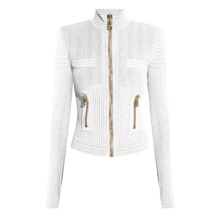 Sanyao Fashion - Vendita all'ingrosso Cardigan - Donna - Cappotto Cardigan a Maniche Lunghe in Maglia di Qualità SY349 con Scollo Tondo