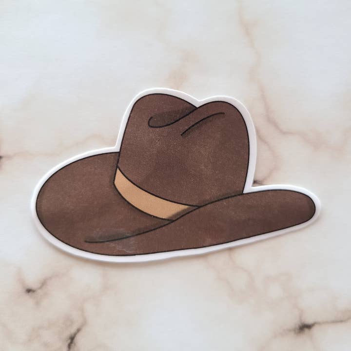 Western Style Cowboy Hat - Vinyl Sticker for wholesale by NGlenn Studios