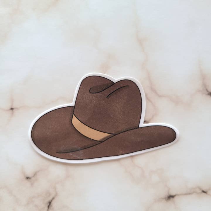 Western Style Cowboy Hat - Vinyl Sticker for wholesale by NGlenn Studios
