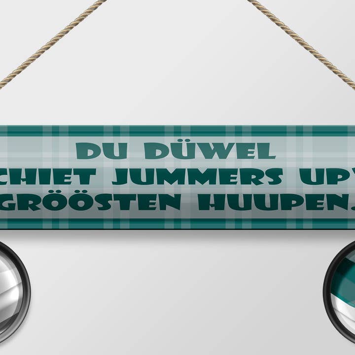 Femer - Wholesale Sign - Metal sign 46x10 cm The devil shits on the biggest heap1