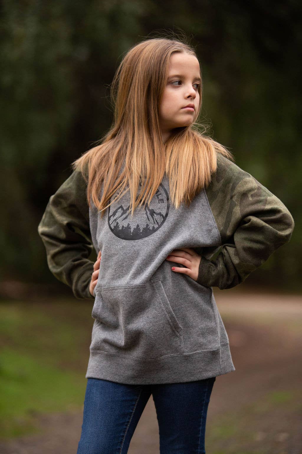 Outdoorable Apparel – wholesale Hoodie – Child – Camo with Black Outdoorable Hoodie3