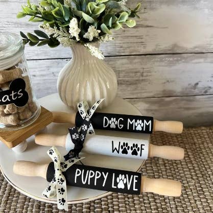 7'' Dog tiered tray décor, dog lover décor, mini rolling pin for wholesale by AH Designs 15