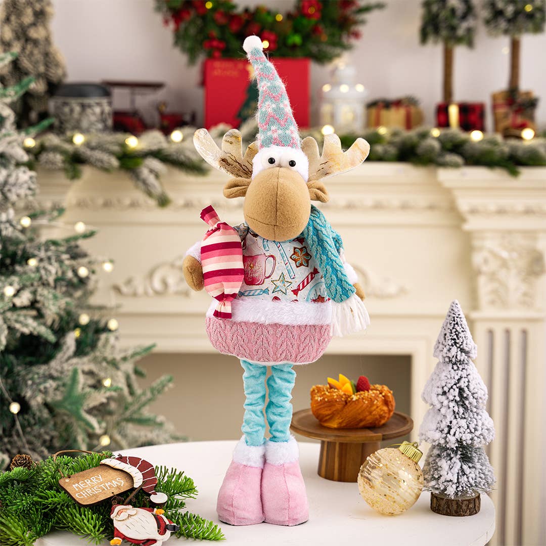 UNISHE - Wholesale Decorative Tabletop Object - Christmas Decoration Pink Telescopic Doll Ornament HB0934