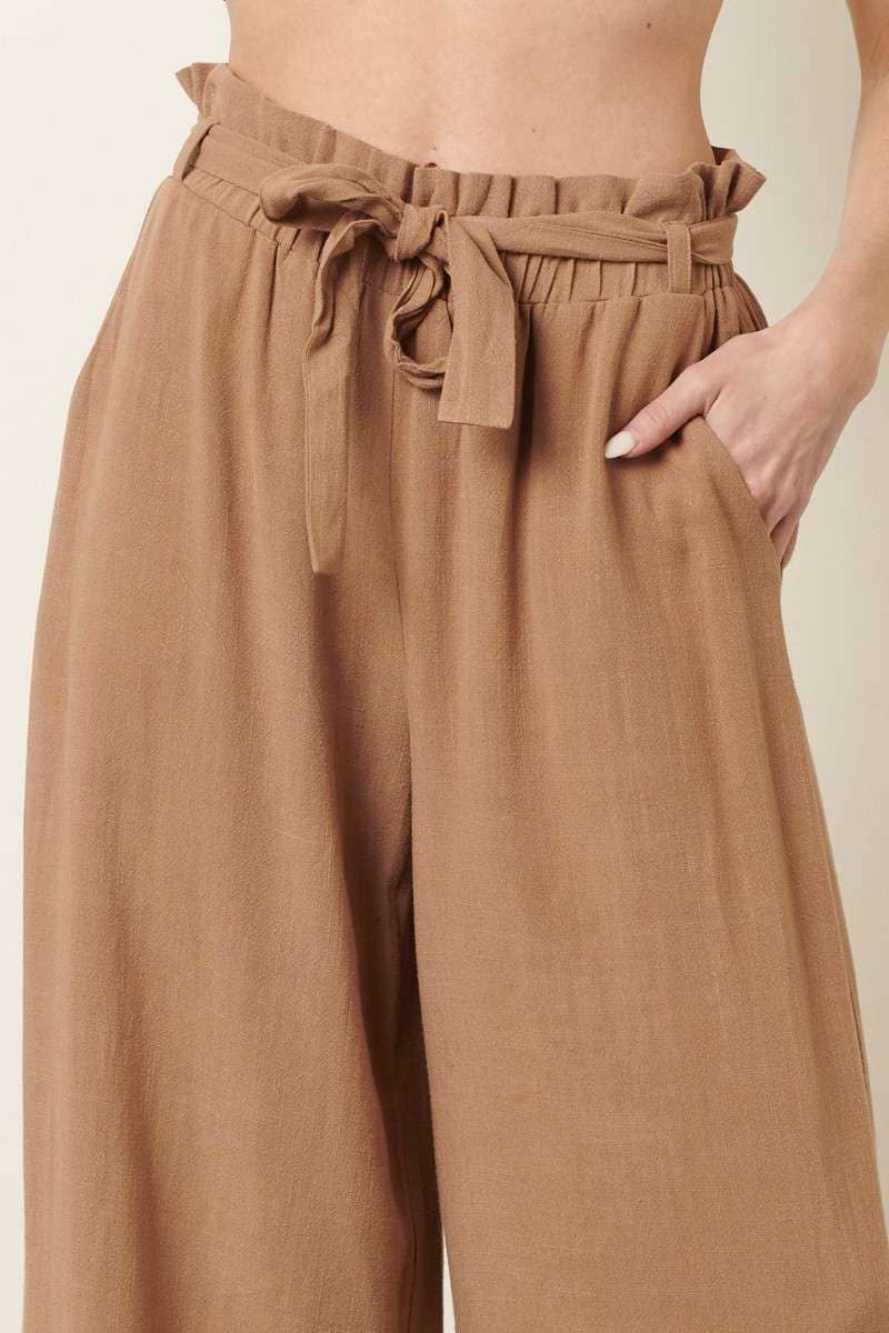 mittoshop - Wholesale Pants - Women's - PAPER BAG TIE DETAIL WIDE LEG PANTS27