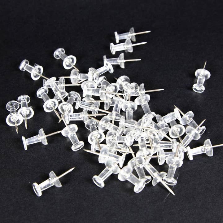 BAZIC Products - Wholesale Push Pin - Push Pins Clear Transparent (100/Pack)4