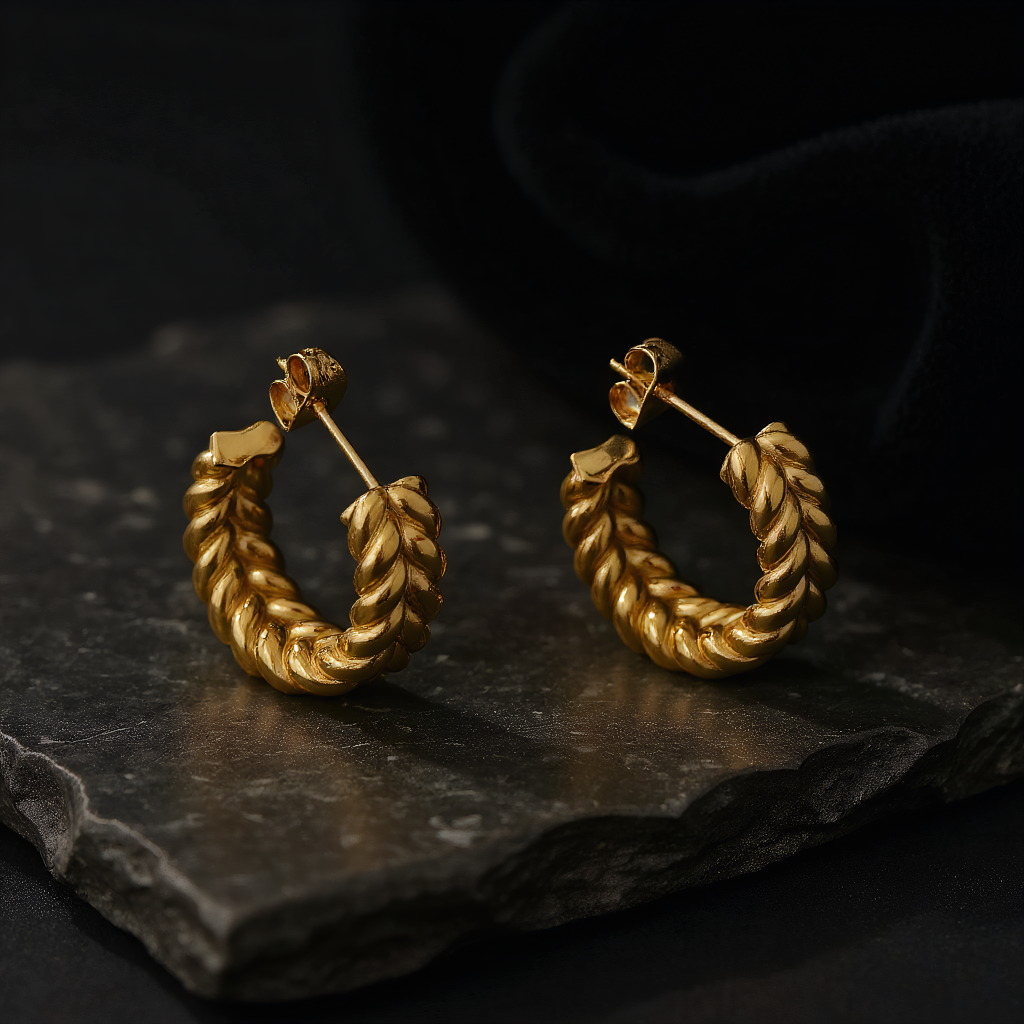 Revelari - Wholesale Hoop Earrings - Twisted Rope Stainless Steel Hoop Earrings1