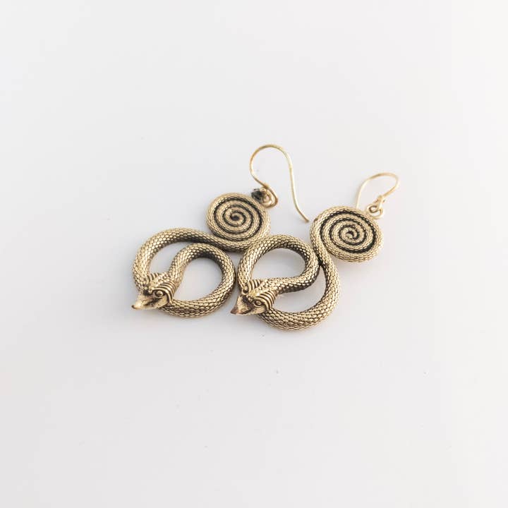 Snake Earrings, Golden and Silver for wholesale by Tenzing Collections