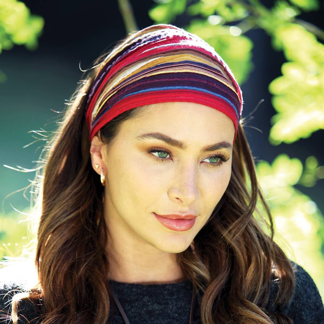 Assorterede farver (pakke med 5) Stribet Bomuld Pandebånd (pakke med 5) for engroshandel på Faire2