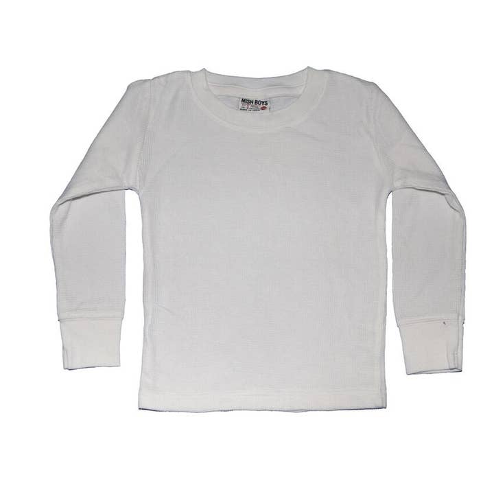 DTHT White Thermal Long Sleeve Shirt for wholesale by 🤍Baby Steps and Mish Kids