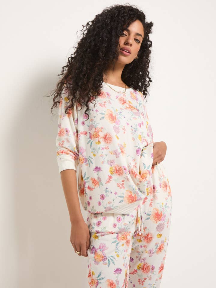 Floral Hacci Crew for wholesale by Seventy Eight and Sunny (SEAS)