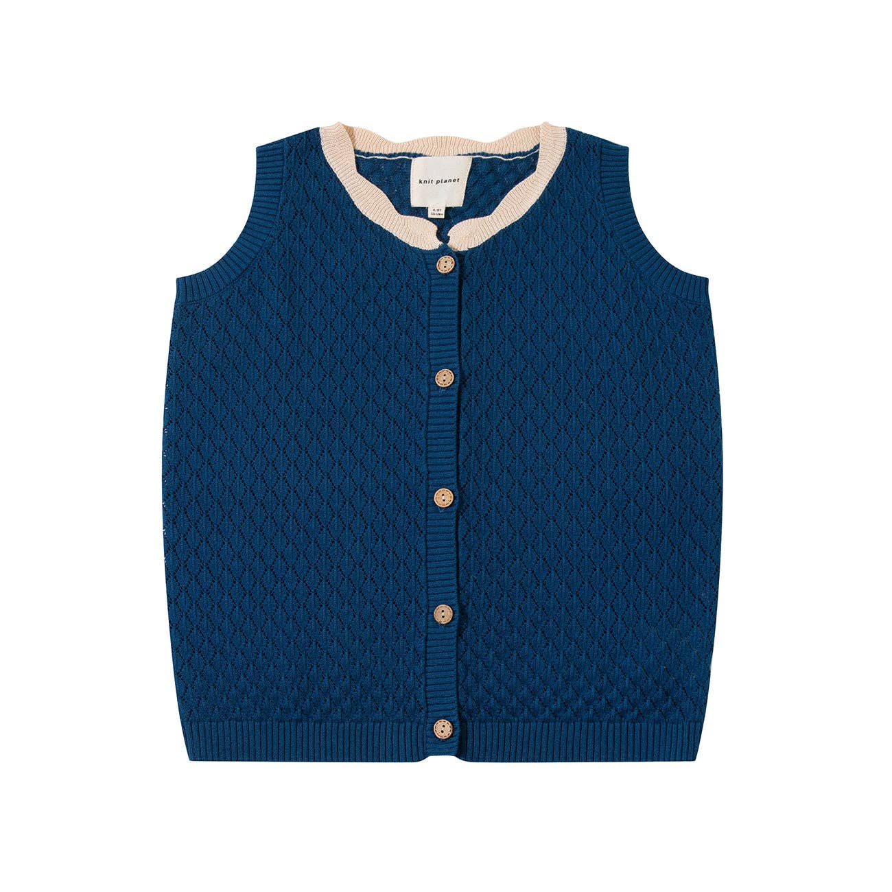 Knit Planet – wholesale Sweater vest – Kids – Shell Collar Vest Navy