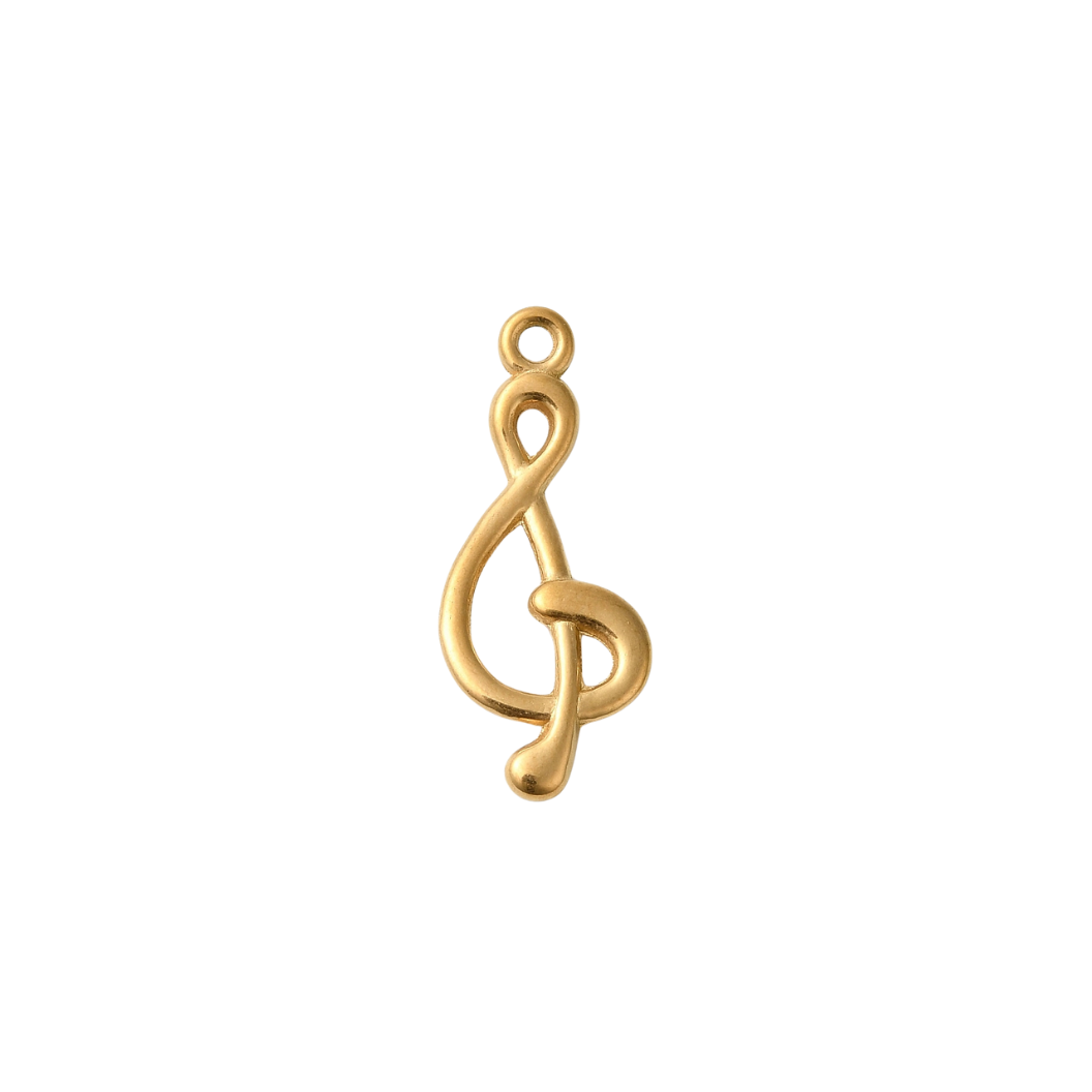 The Charm Bar Company - Wholesale Individual Charm/Pendant - *Gold Simplistic Music Note0