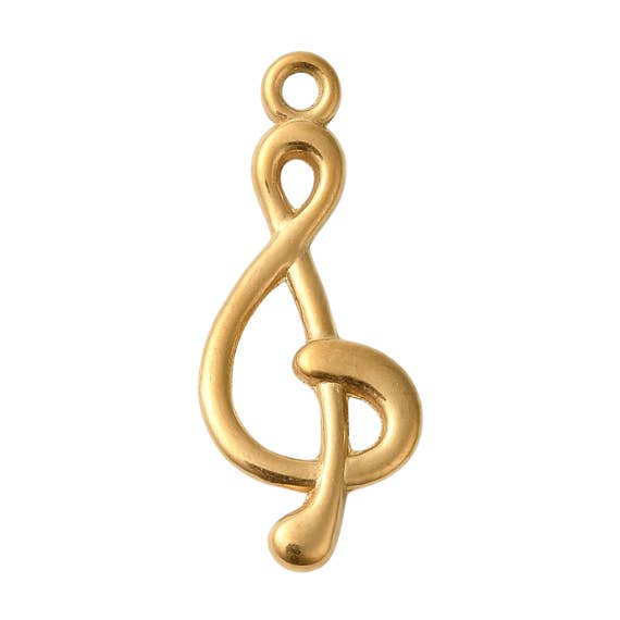 The Charm Bar Company - Wholesale Individual Charm/Pendant - *Gold Simplistic Music Note0