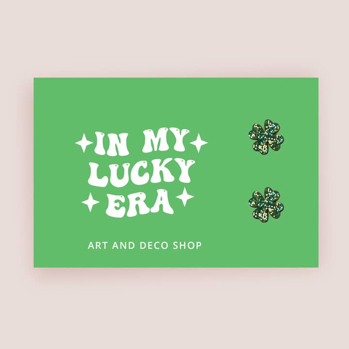 Mini Glitter Clover Era Stud Earrings for wholesale by Art and Deco Shop