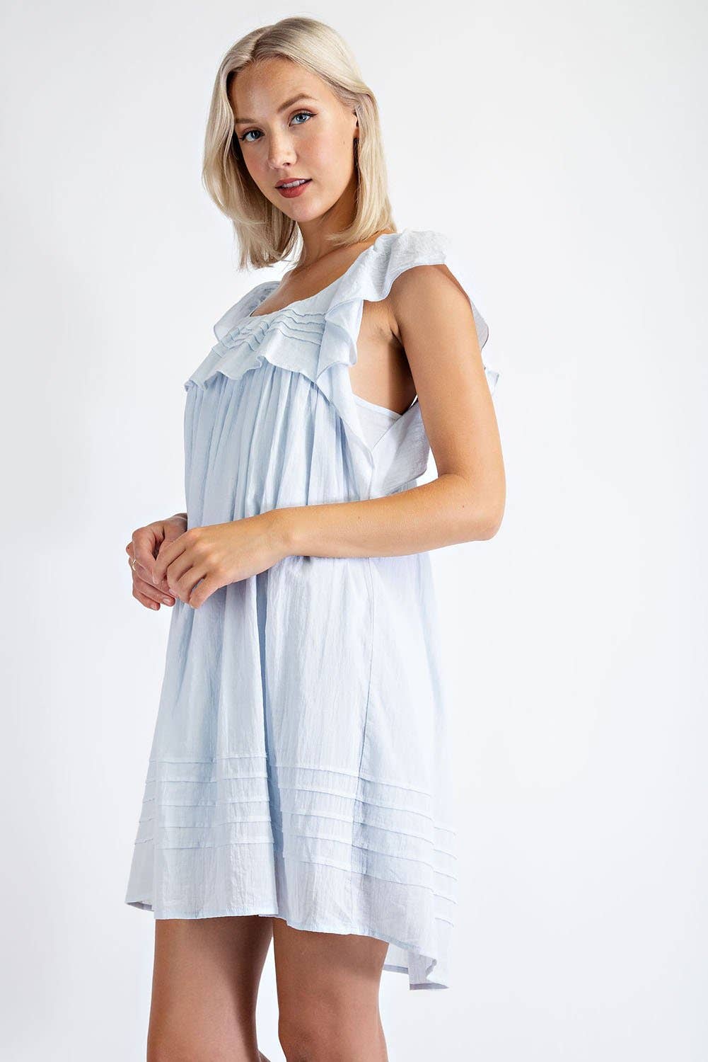 Edit by Nine - Wholesale Dress - Women's - TD1385 COTTON VOILE BABYDOLL WITH  RUFFLE SLEEVE3