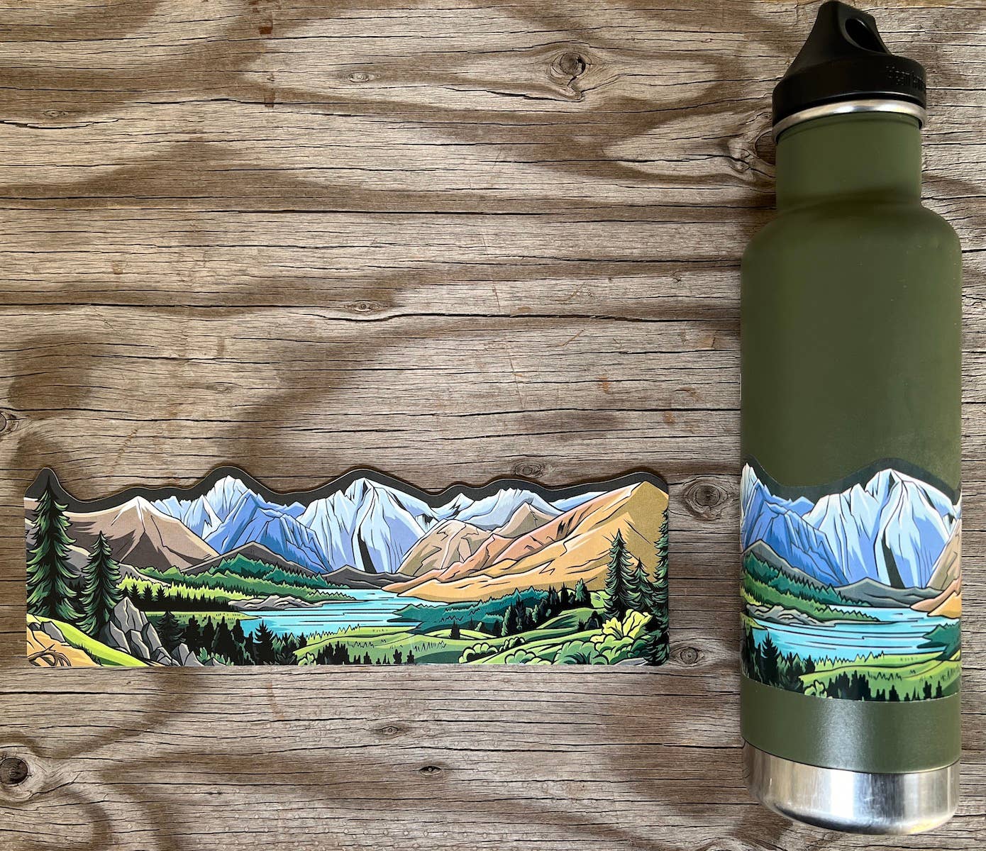Sticker Art - Wholesale Sticker - Mountain Hiking Sticker Wrap - 25,4 cm, geschikt voor standaard displays1