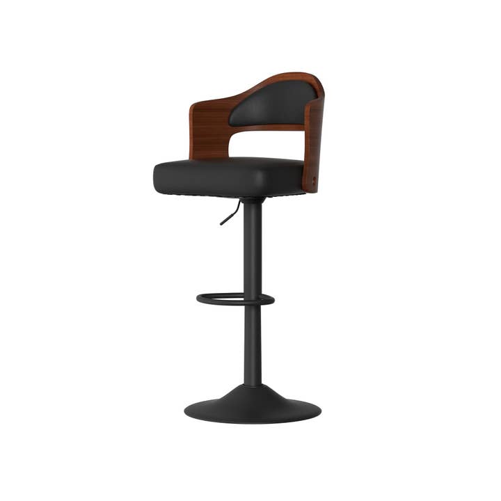 BlakOutlet - Wholesale Stool - Set of 2 Wooden Barstools PU Leather Upholstered Bar Chairs5