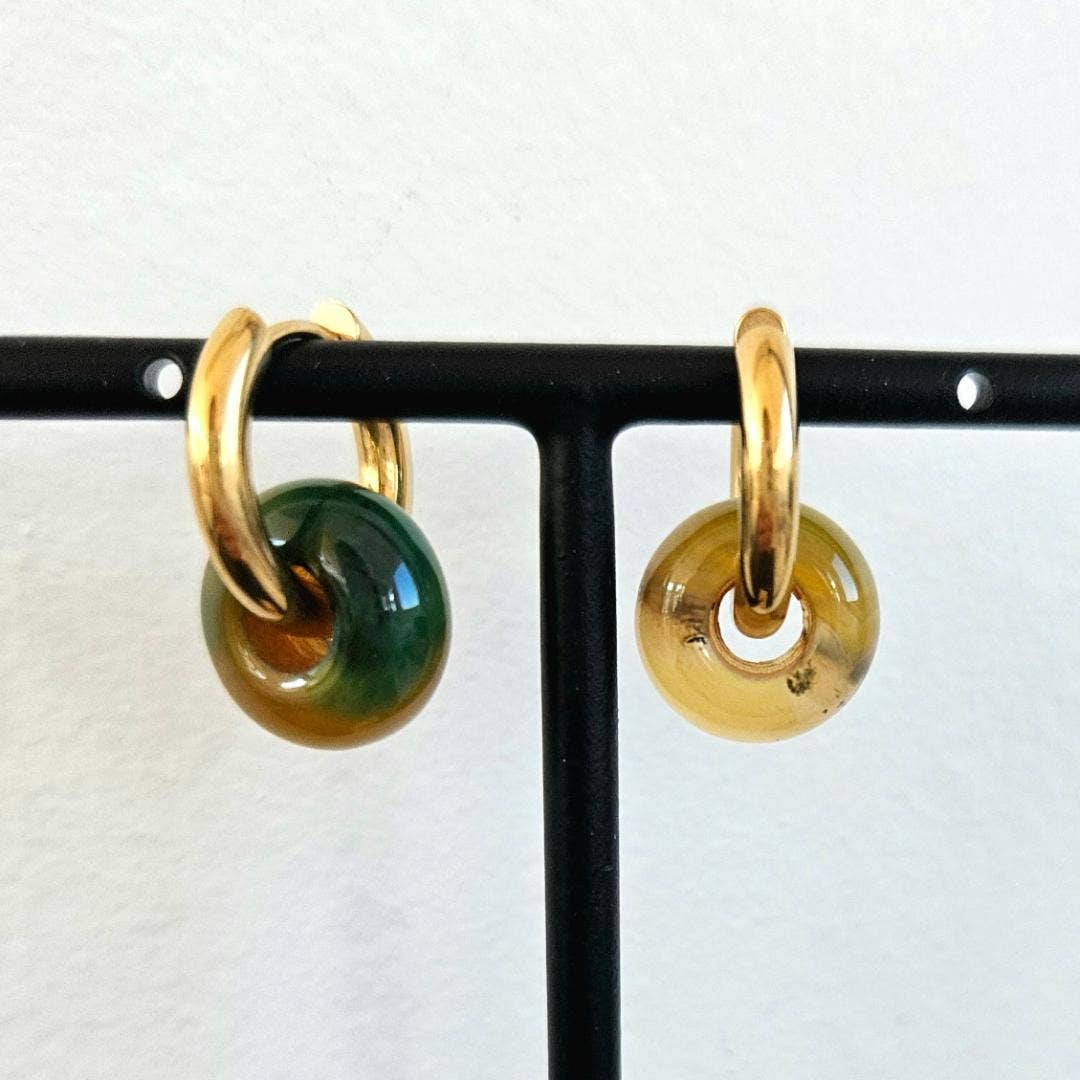 LITCHI – wholesale Single earring – Green Froot Loops earrings1