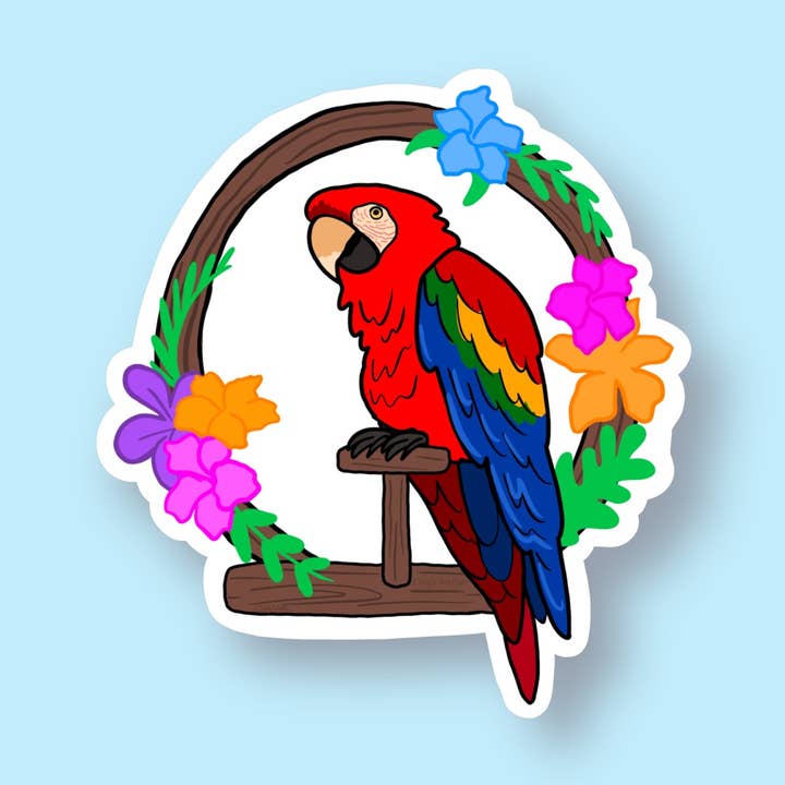 Parrot Vinyl Sticker for wholesale by Emily's Art Cart