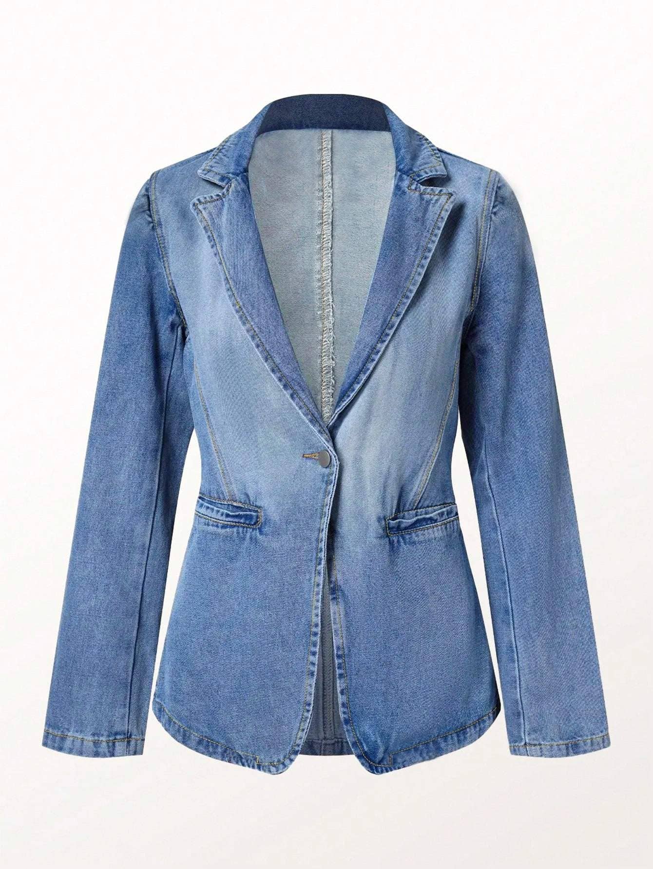BLUE denim suit jacket for wholesale on Faire4