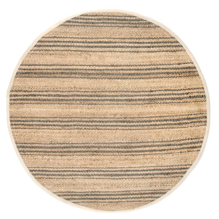 Natural Sycamore Striped Jute Area Rug for wholesale on Faire4