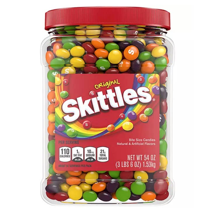 iSweet.ca - Vente Bonbons durs - Pot de bonbons Skittles Original 54 oz.