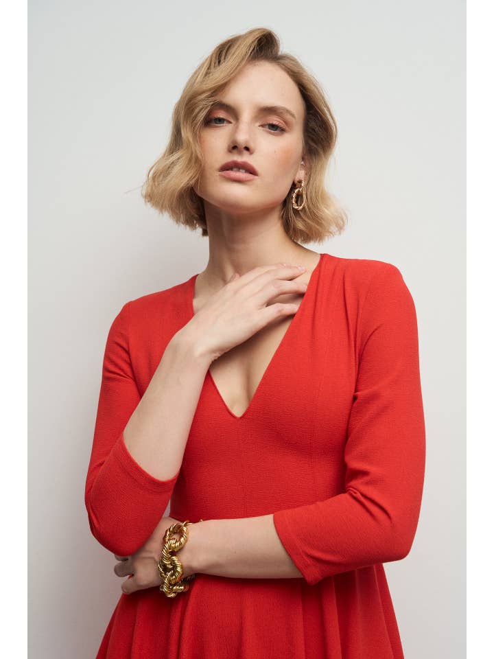 Bruna - Venta al por mayor Vestido - Mujer - Vestido Fifi Rojo Coral · Iconics ·1