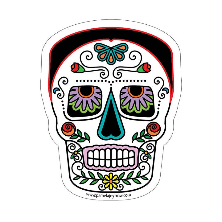 Diego Rivera Sugar Skull Day of Dead Sticker Fridas Husband for wholesale by The Art of Pamela Joy Trow