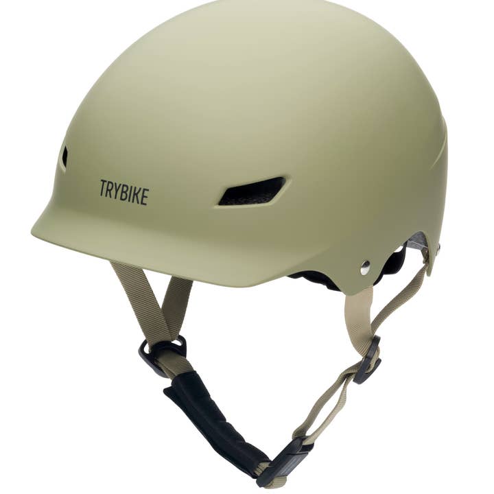 Capacete Trybike Verde Mate – Extra Pequeno Médio Bicicleta para Crianças por atacado de Hippychick
