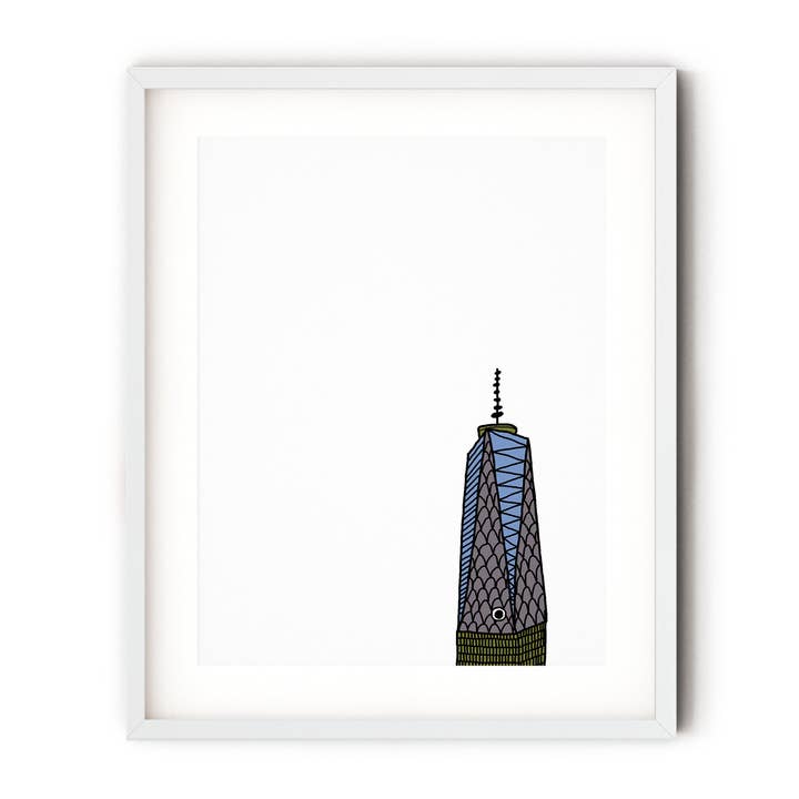 Fish Freedom Tower (Print) for wholesale by A Duck Amuck Gift Shop & Art Studio