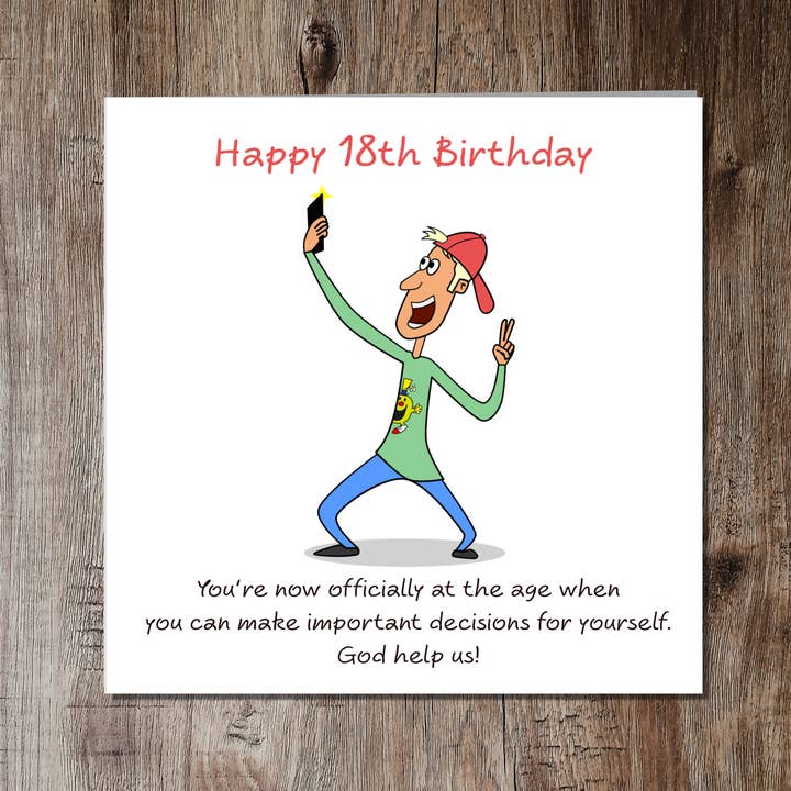 Swizzoo Cards - Vente Cartes d'anniversaire - Carte de 18e anniversaire amusante pour fils, frère, neveu, petit-fils, filleul, petit ami ou tout autre ami de sexe masculin Carte amusante de 18e anniversaire pour homme, garçon, adolescent, humoristique, dix-huit ans grossier et effronté et amusant2