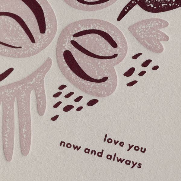 Cartão comemorativo “Te amo agora e sempre” por atacado de Bay View Printing Co