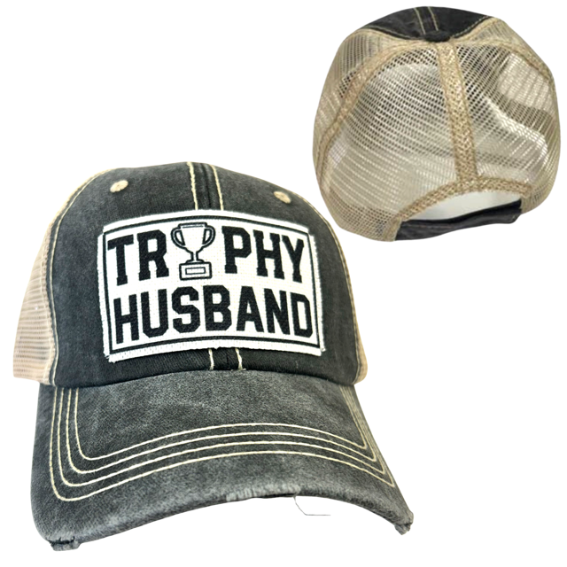 dkhandmade - Wholesale Trucker Hat - Men's - TROPHY HUSBAND | UNISEX HAT | DISTRESSED9