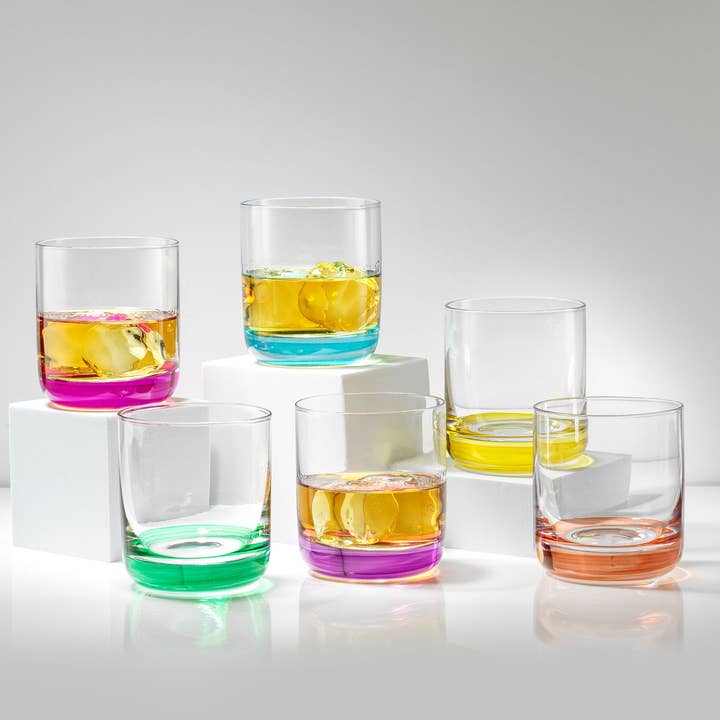 JoyJolt - Vente Verres à cocktail/alcool - Gobelet à whisky Hue Colored, lot de 64