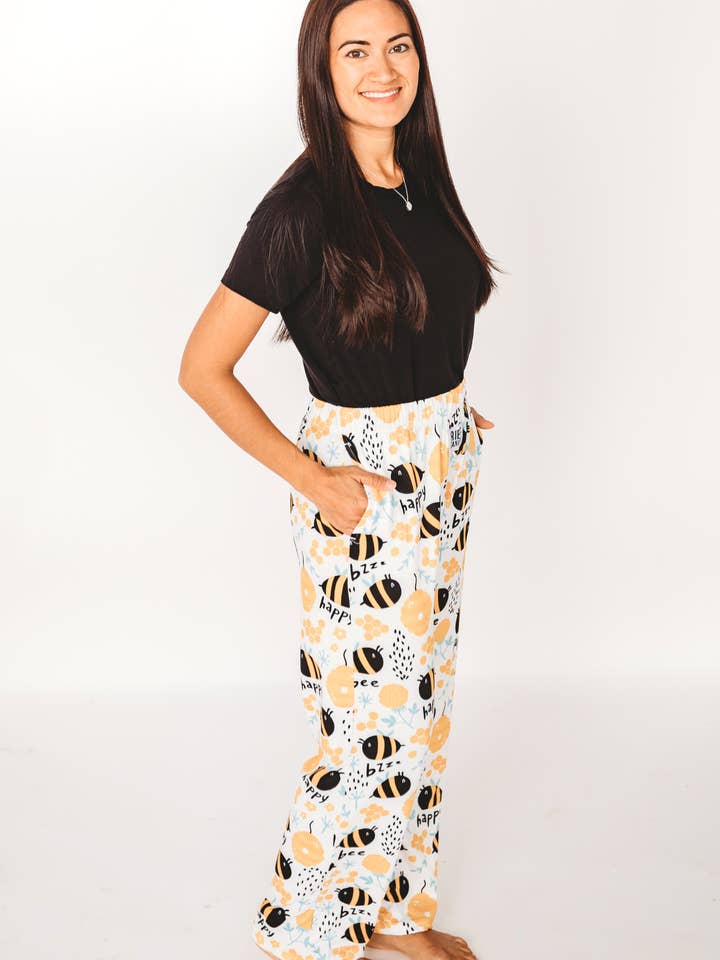 BRIEF INSANITY - Wholesale Lounge Sweatpants/Joggers - Women's - Honey Bee Lounge Pants