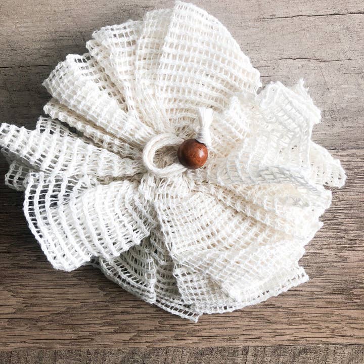 Smile Boutiques - Wholesale Bath Pouf/Sponge - Natural Organic Ramie Bath Sponge - Plastic Free